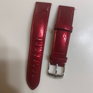 18 mm genuine leather Michele watch band red